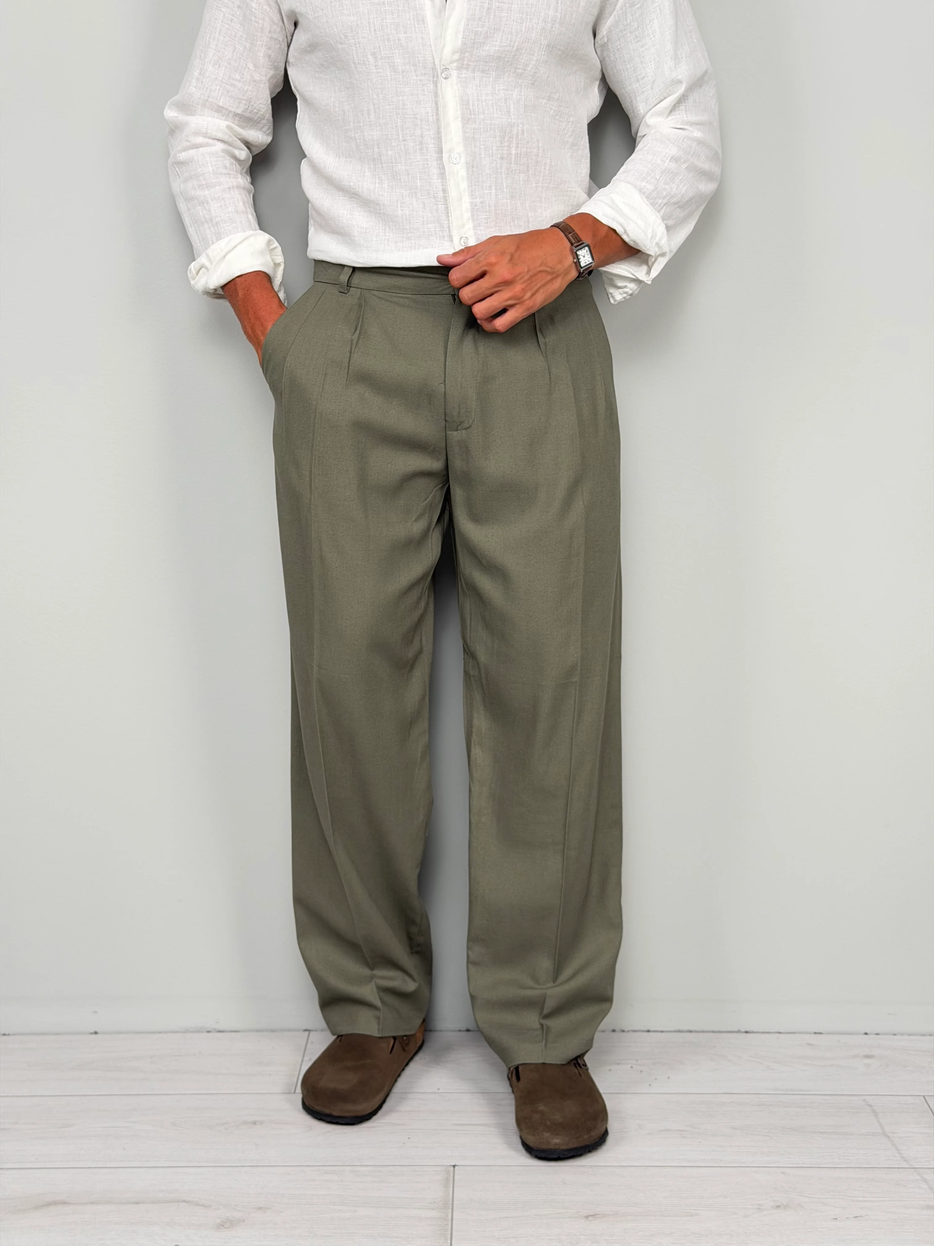 PANTALONE LINO FONDO AMPIO - TASCHE DIETRO - Image 4