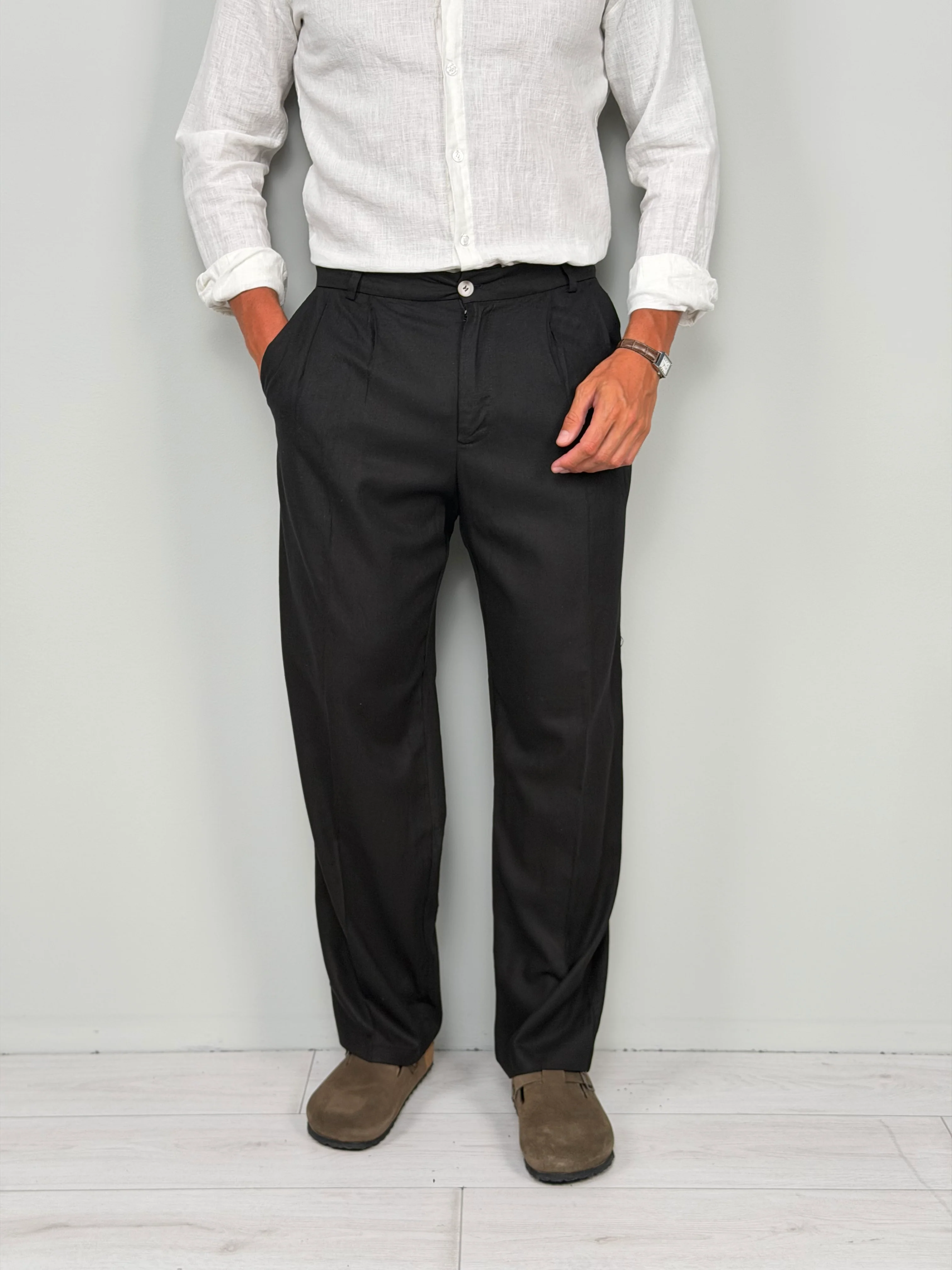 PANTALONE LINO FONDO AMPIO - TASCHE DIETRO - Image 5