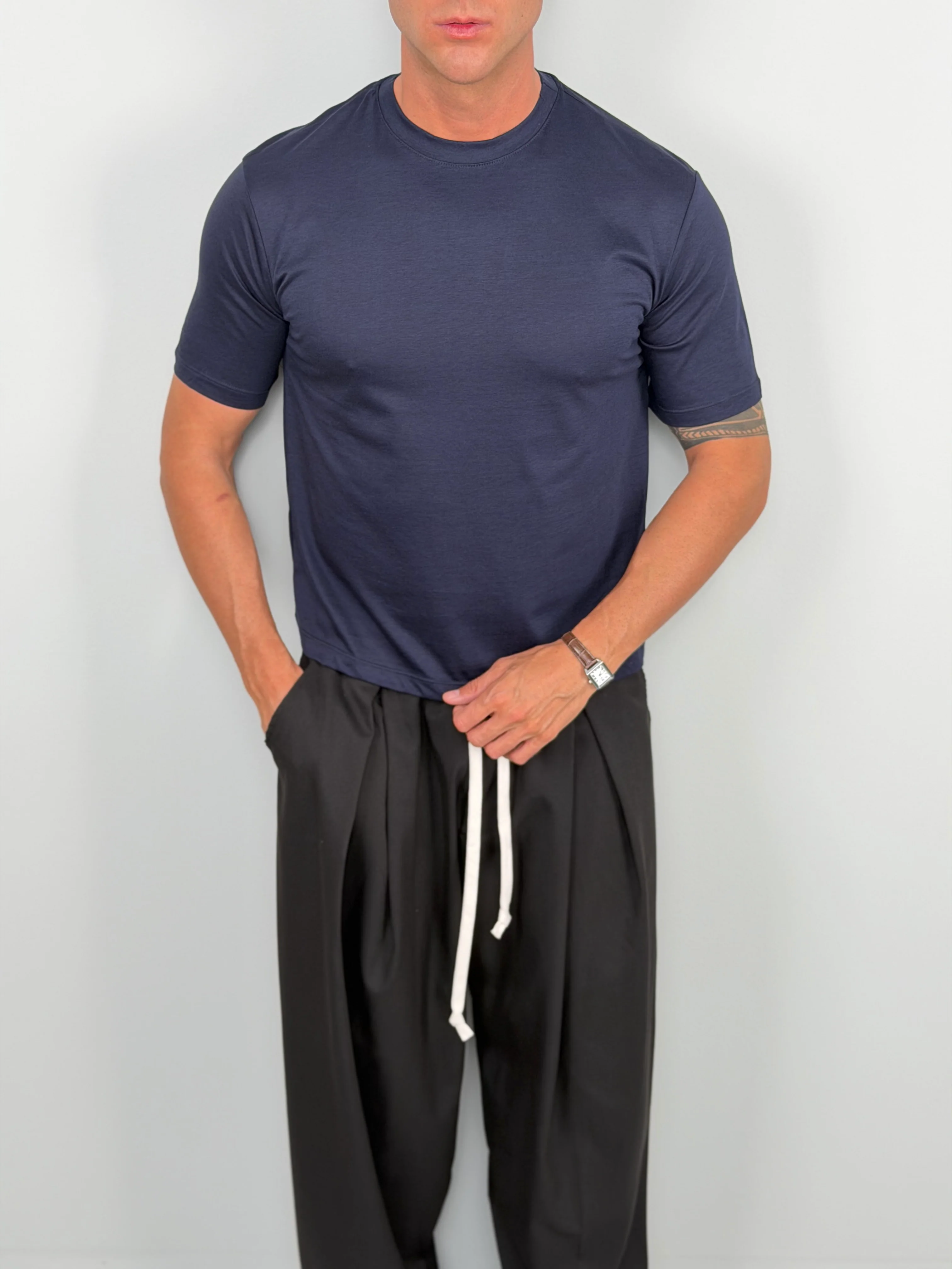 T-SHIRT CROP FILO DI SCOZIA
