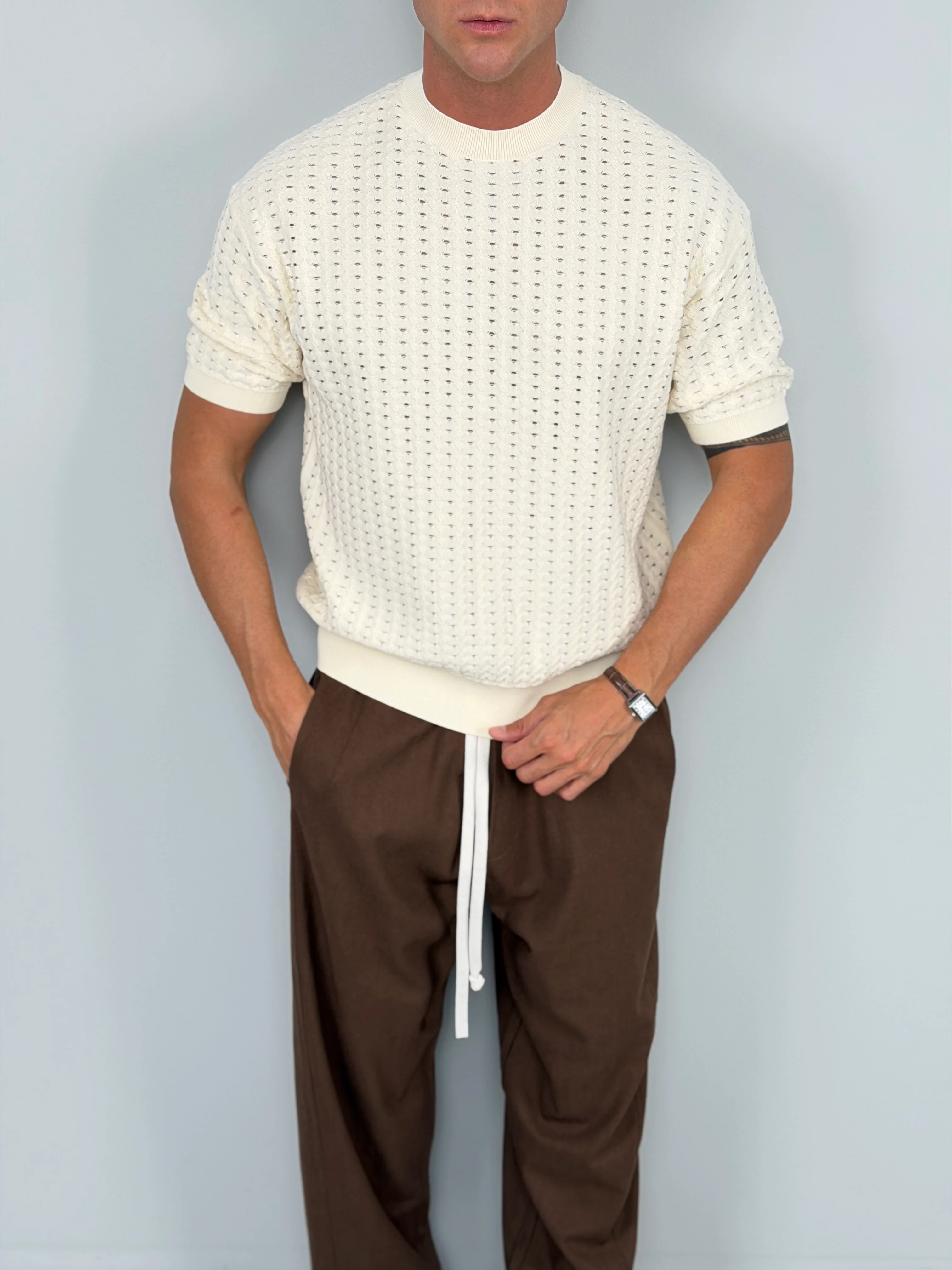 T-SHIRT RIBBED COTONE